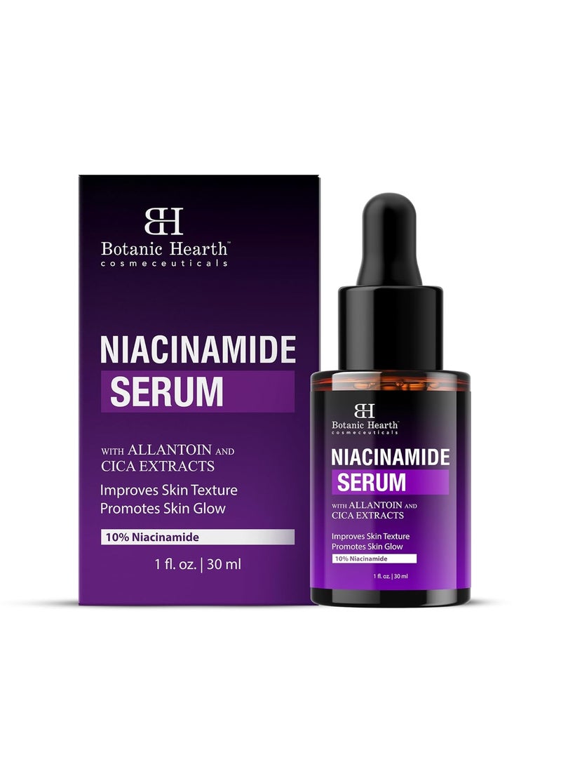 Botanic Hearth Botanic Hearth 10% Niacinamide Face Serum with Allantoin, Zinc PCA, Cica & Hyaluronic Acid | Minimize Pores, Correct Dark Spots, Even Skin Tone | All Skin Types | For Women & Men | 1 fl oz  - Image 2