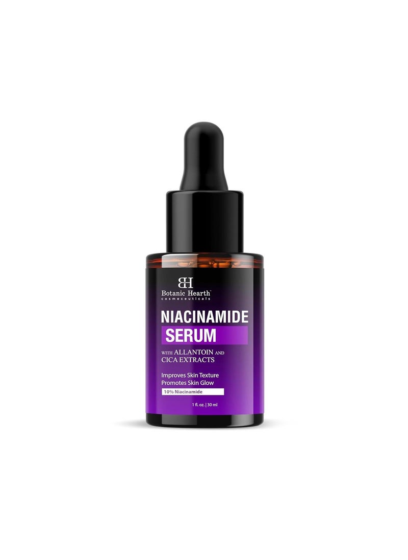 Botanic Hearth Botanic Hearth 10% Niacinamide Face Serum with Allantoin, Zinc PCA, Cica & Hyaluronic Acid | Minimize Pores, Correct Dark Spots, Even Skin Tone | All Skin Types | For Women & Men | 1 fl oz  - Image 1