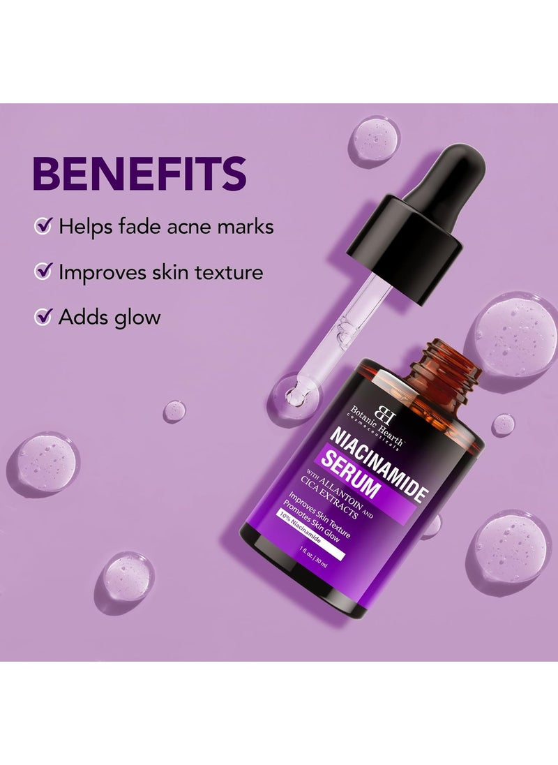 Botanic Hearth Botanic Hearth 10% Niacinamide Face Serum with Allantoin, Zinc PCA, Cica & Hyaluronic Acid | Minimize Pores, Correct Dark Spots, Even Skin Tone | All Skin Types | For Women & Men | 1 fl oz  - Image 5