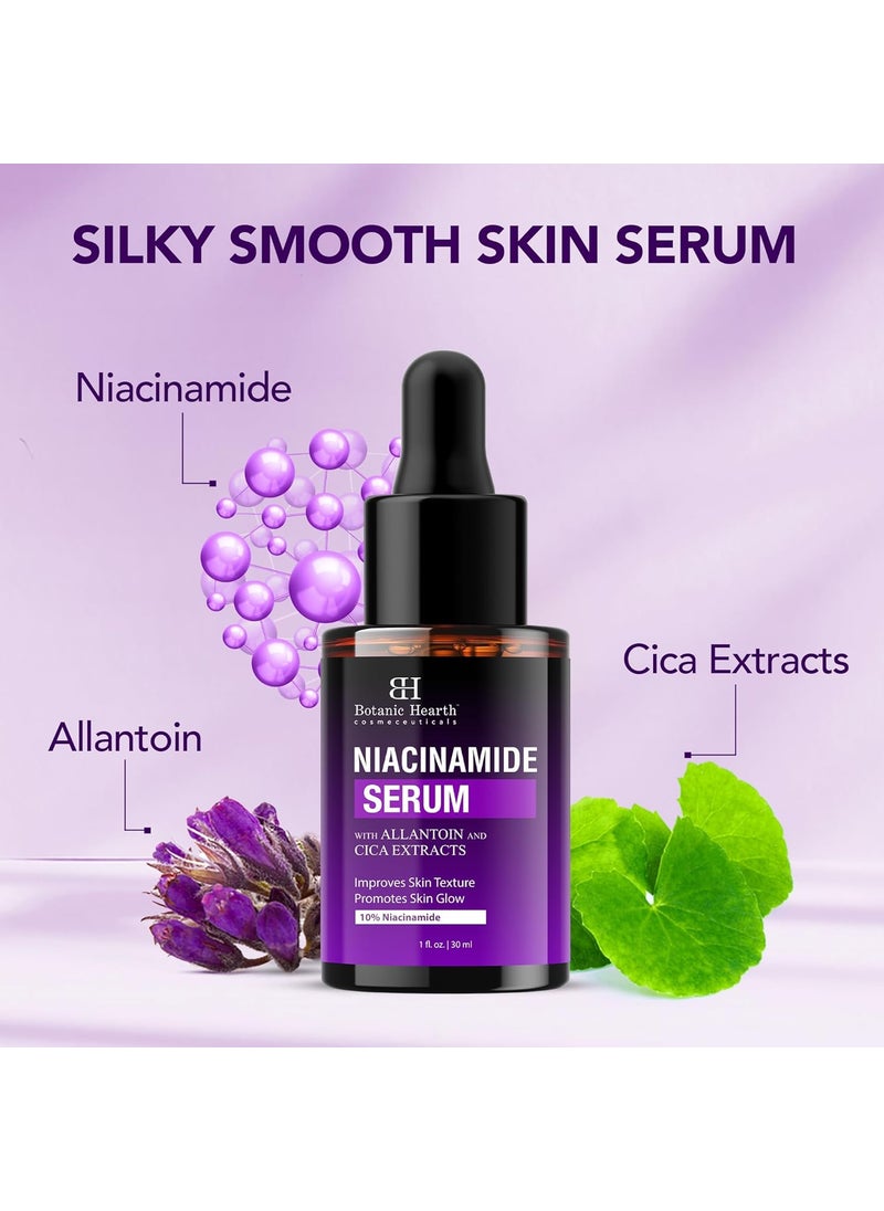 Botanic Hearth Botanic Hearth 10% Niacinamide Face Serum with Allantoin, Zinc PCA, Cica & Hyaluronic Acid | Minimize Pores, Correct Dark Spots, Even Skin Tone | All Skin Types | For Women & Men | 1 fl oz  - Image 3