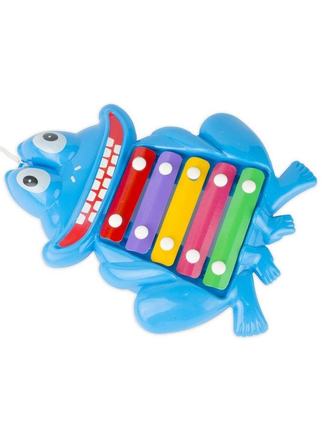 Prime Frog Xylophone 2 In 1 Musical Toy & Pull Along Toy For Kids And Infants 3 Years And Above Blue  - Image 1