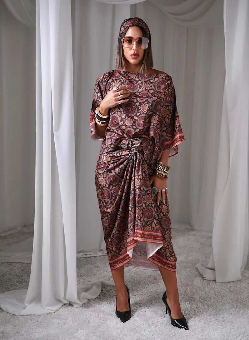 إكستاسي Drape skirt set