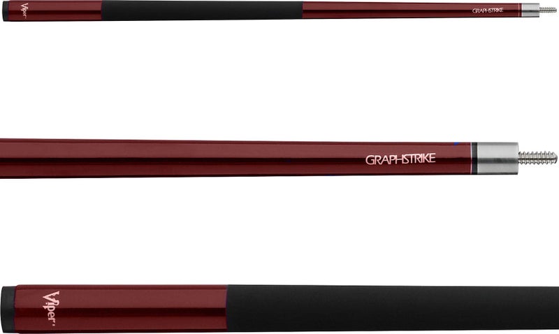 Viper Graphstrike 58 2Piece Fiberglass Graphite Composite BilliardPool Cue Maroon