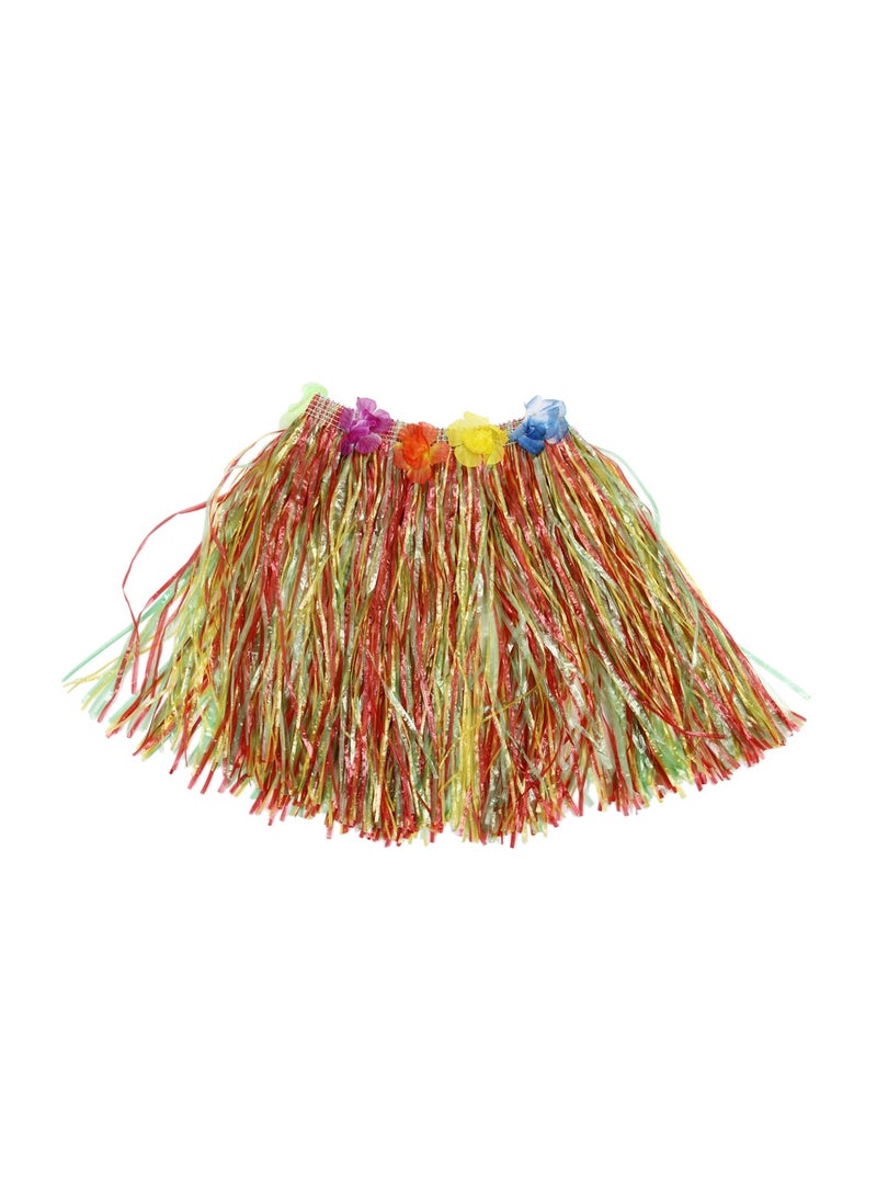 Vitacelli 5-Piece Hawaiian Hula Dancer Grass Skirt With Flower Costume Set  - Image 3