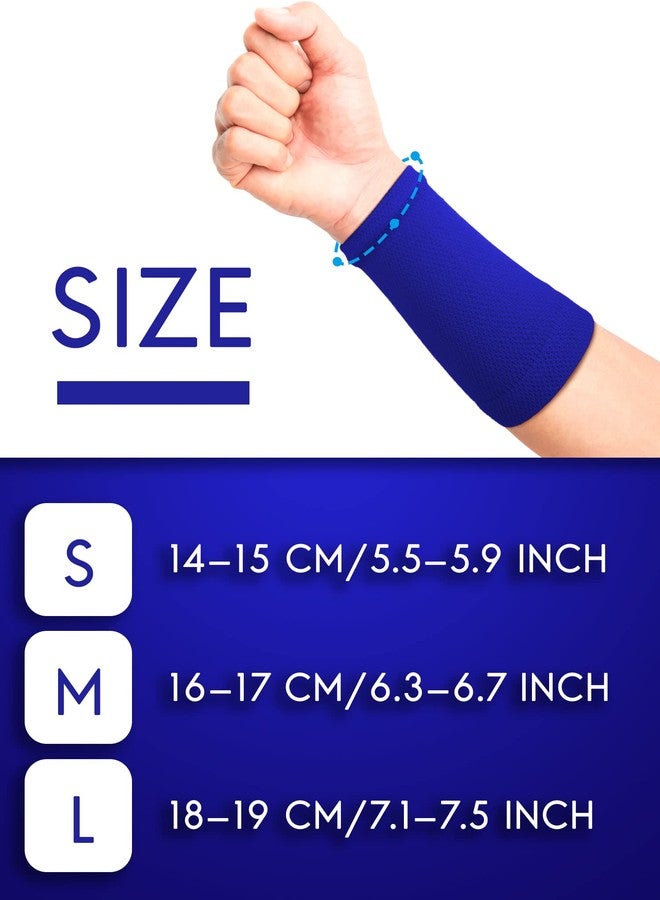 Newcotte 4 Pairs Compression Wrist Braces for Men and Women - Breathable Bands for Sports to Improve Circulation and Relieve Pain (Black, White, Gray, Blue, Medium) - Image 2