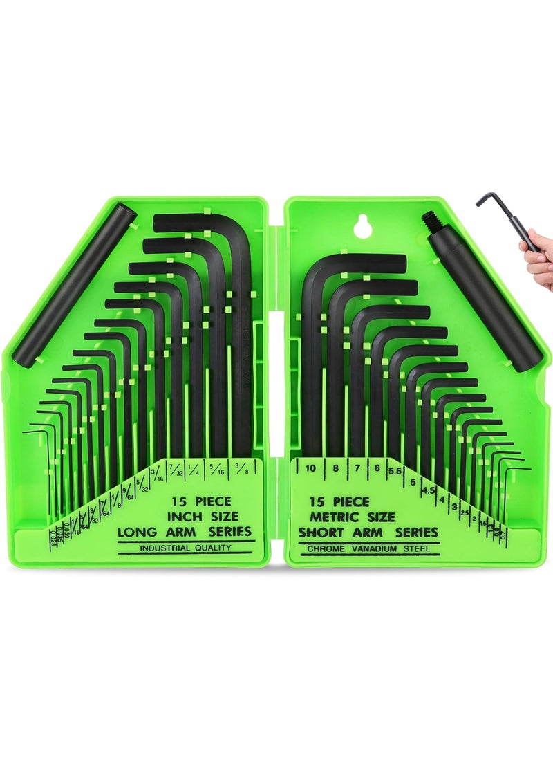 SWANLAKE GARDEN TOOLS - SWANLAKE Hex Key Set Allen Wrench Set InchMetric MM - Image 1