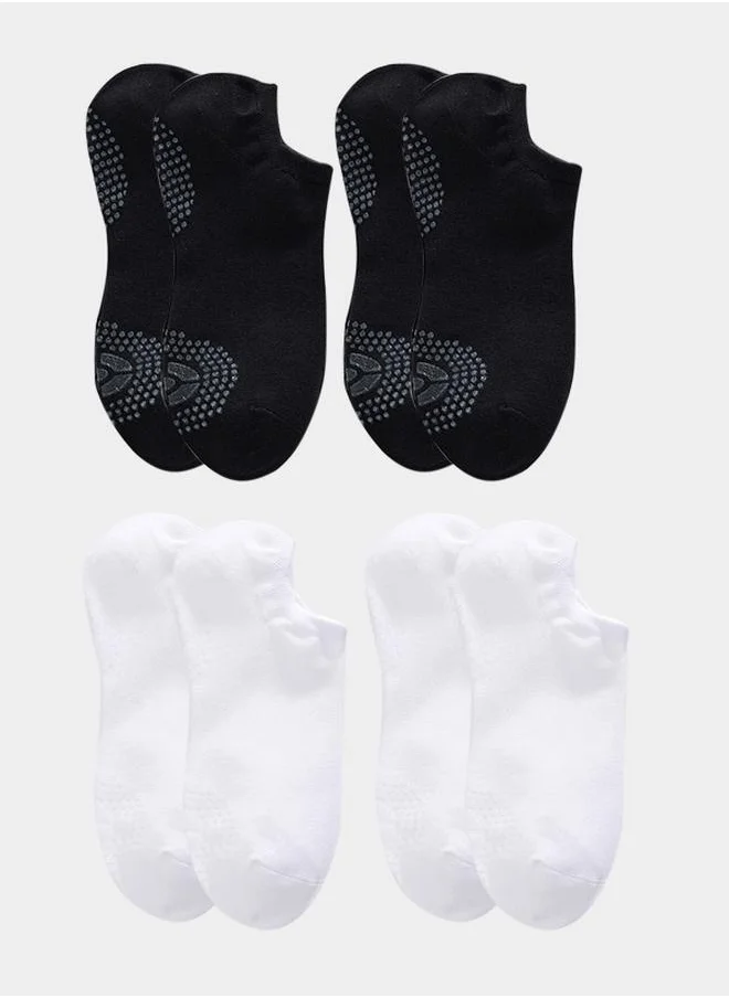 Styli Set of 4 -  Silicon Pad Base Active Low Cut Yoga Socks