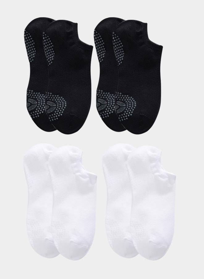 ستايلي اكتيف مجموعة من 4 جوارب يوغا قصيرة من السيليكون بقاعدة مانعة للانزلاق - Image 1