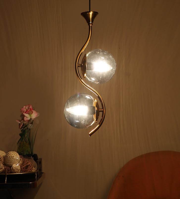 ELIANTE Aunque Gold Iron Hanging Light Vintage Decorate Hanging Lamp for Farmhouse- | 3 Years Warranty | Free - LED LAMP - Image 3