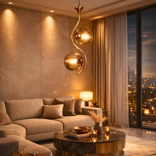 ELIANTE Aunque Gold Iron Hanging Light Vintage Decorate Hanging Lamp for Farmhouse- | 3 Years Warranty | Free - LED LAMP - Image 4