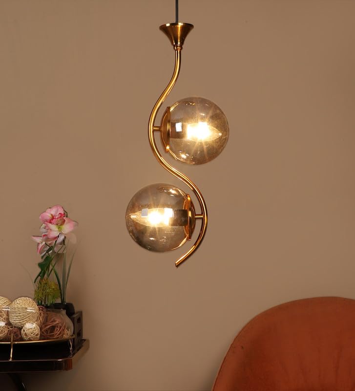 ELIANTE Aunque Gold Iron Hanging Light Vintage Decorate Hanging Lamp for Farmhouse- | 3 Years Warranty | Free - LED LAMP - Image 1