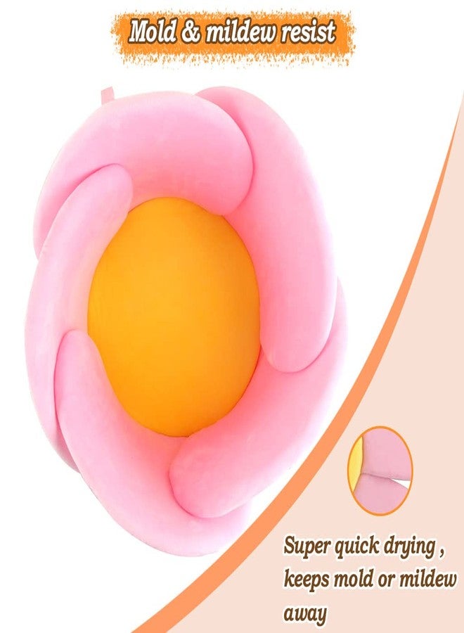 KAKIBLIN Flower Baby Bath Mat, Baby Bath Flower Infant Bathtub Mat Baby Sink Bath Cushion for Newborn, Pink - Image 3