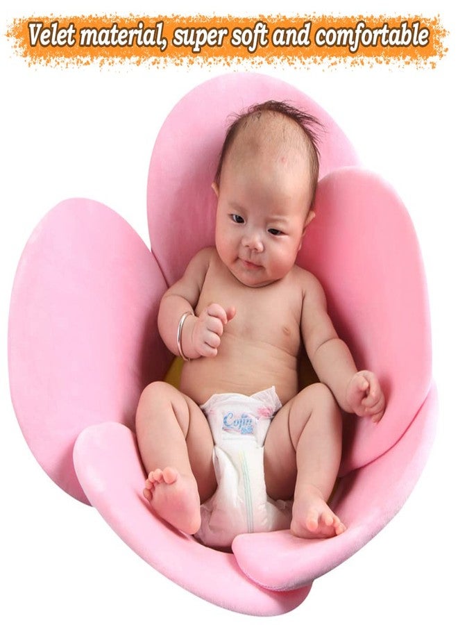 KAKIBLIN Flower Baby Bath Mat, Baby Bath Flower Infant Bathtub Mat Baby Sink Bath Cushion for Newborn, Pink - Image 2