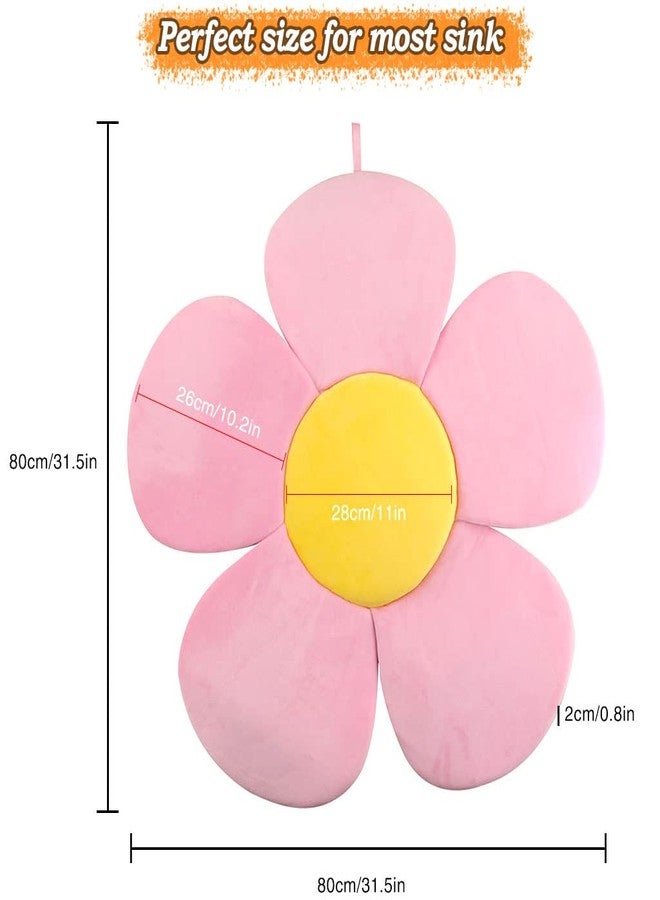 KAKIBLIN Flower Baby Bath Mat, Baby Bath Flower Infant Bathtub Mat Baby Sink Bath Cushion for Newborn, Pink - Image 5
