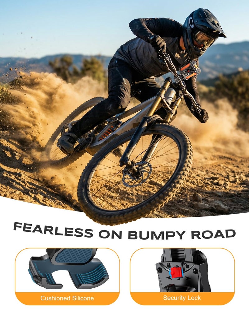 Zewdov Motorcycle Phone Mount [Secure Grip][Anti-Drop], Upgrade Bike Phone Holder [1s Stable Lock], 360Â° Rotatable Phone Holder for Mountain Bike/ATV, Fits for iPhone/Samsung 4.7-6.8", Clamp Mount - Image 3