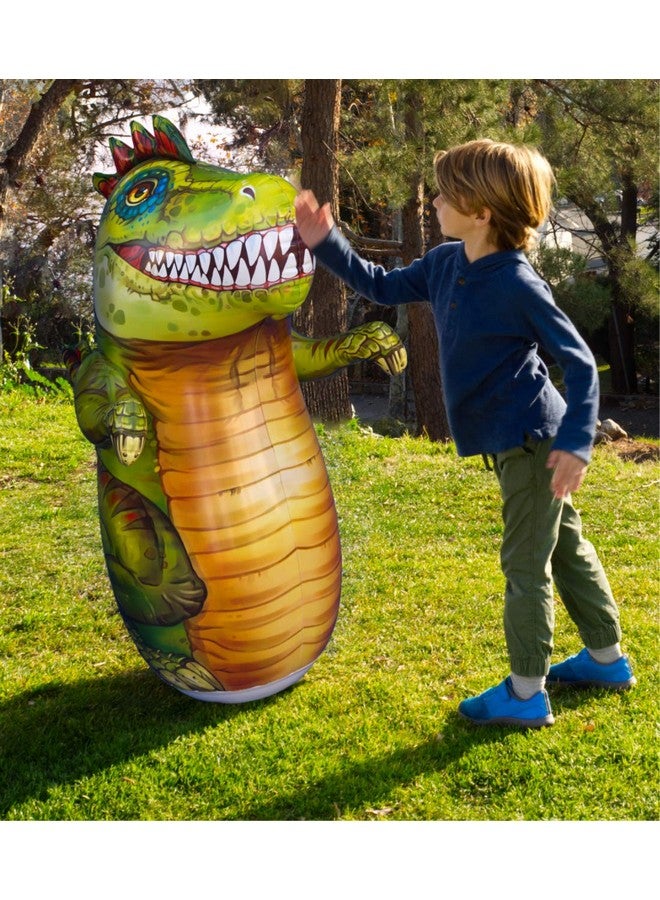 ImpiriLux Inflatable T-Rex Dinosaur Bop Bag for Kids | Premium 48" Tall 3-D Bounce Back Punching Bag Toy  - Image 4