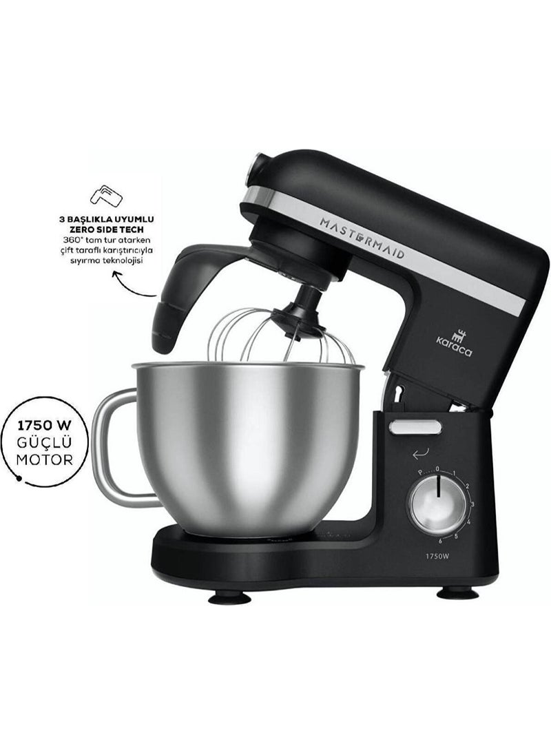 Karaca Mastermaid Chef Pro Double Arm Stand Mixer Matte Black Silver 1750 W  - Image 1