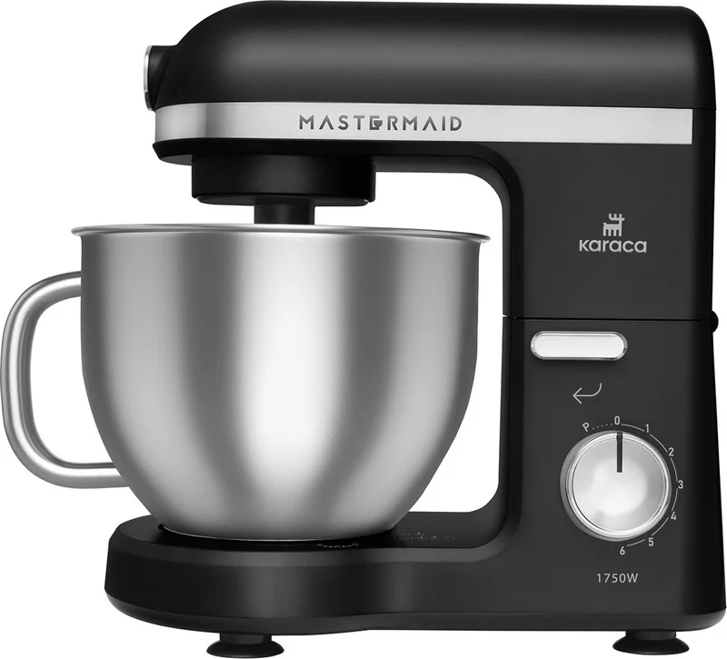 Karaca Mastermaid Chef Pro Double Arm Stand Mixer Matte Black Silver 1750 W