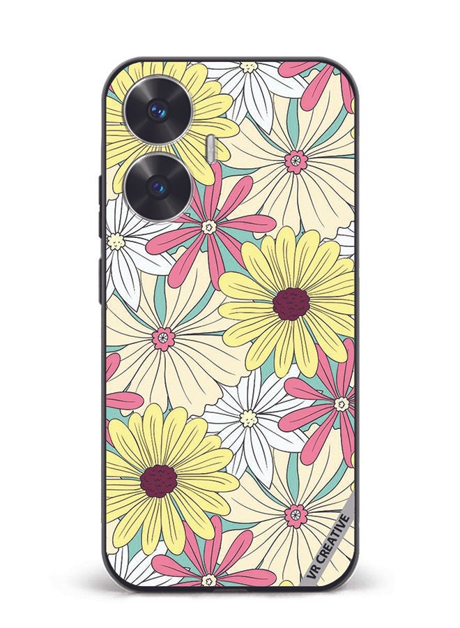 VR CREATIVE Protective Case Cover For Realme C55 Flowers Design Multicolour - Image 1