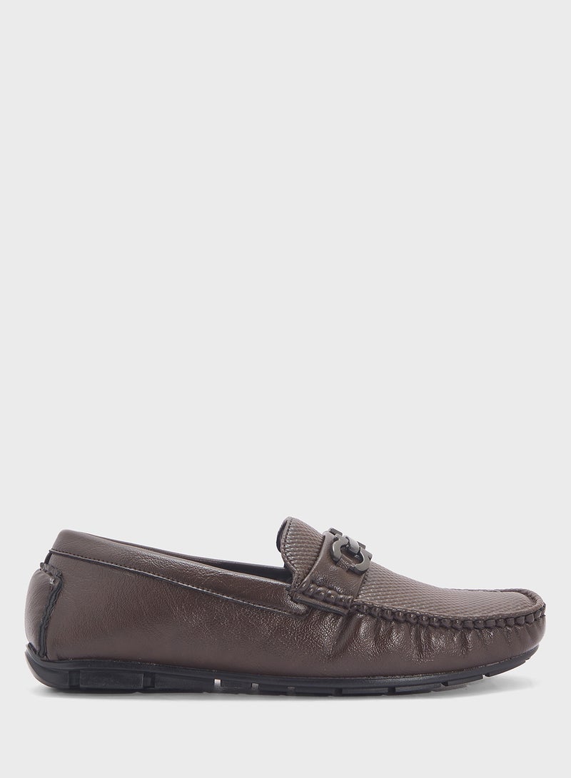 Robert Wood Trim Detal Textured Casual Loafers  - Image 1