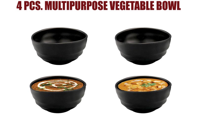 ZIDO 4 Pcs. Melamine Serving Bowl for Vegetable, Snacks, Salad, Soup, Ice Cream, Gravies, Maggi, Pasta, Dry Fruits, Dessert etc - Image 4