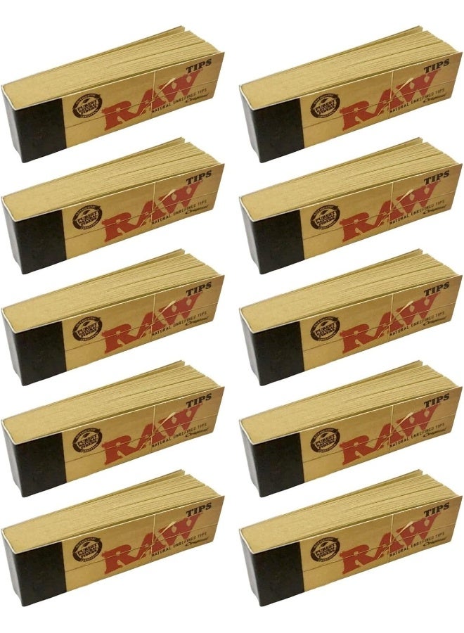 Raw Unbleached Filter Rolling Papers (Pack of 10, 500 Tips) - Image 3
