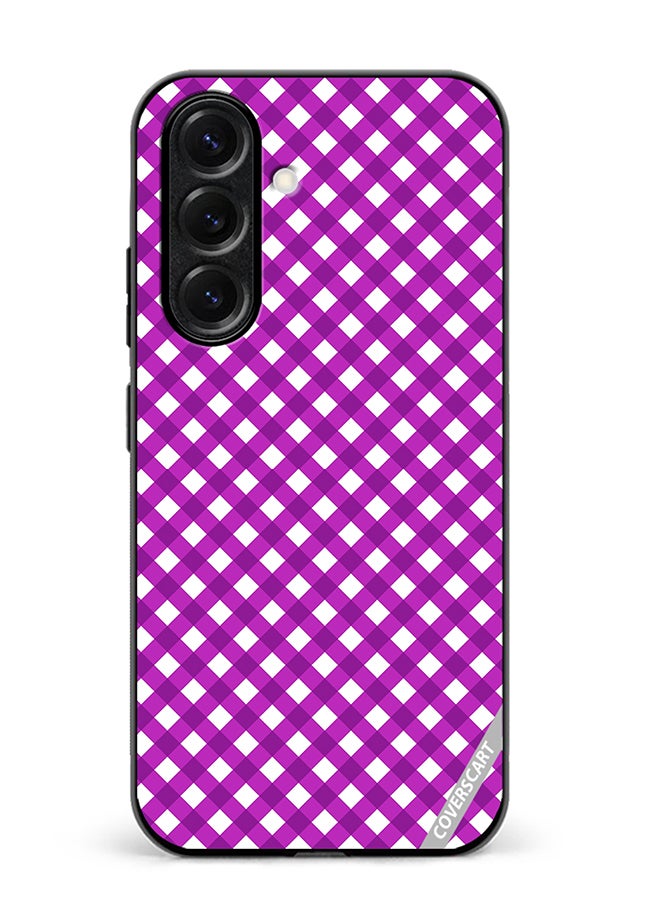 VR CREATIVE Protective Case Cover For Samsung Galaxy S25 Plus Seamless Plaid Purple Design Multicolour