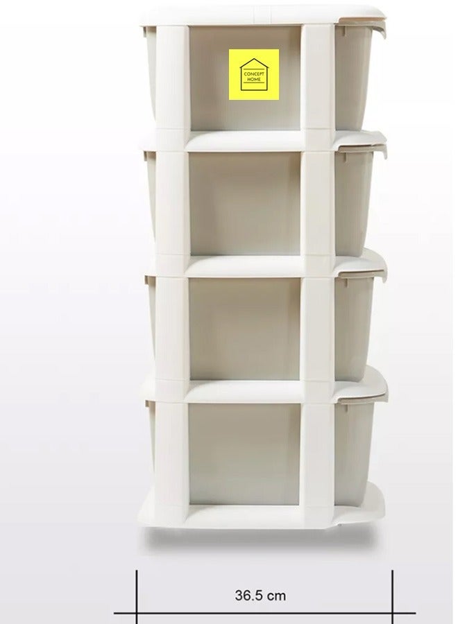 Concept home 4-Layer Storage Drawer Cabinet, Easy install, High Quality White/Grey 37x36.5x75 cm  - Image 4