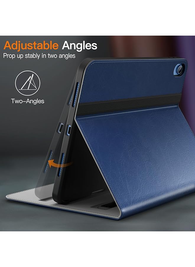 جي تيك حافظة لجهاز ايباد 10 10.9 انش موديل 2022 الجيل العاشر من الجلد الصناعي مع حامل قلم وجيب لعرض متعدد الزوايا - ازرق داكن - Image 4