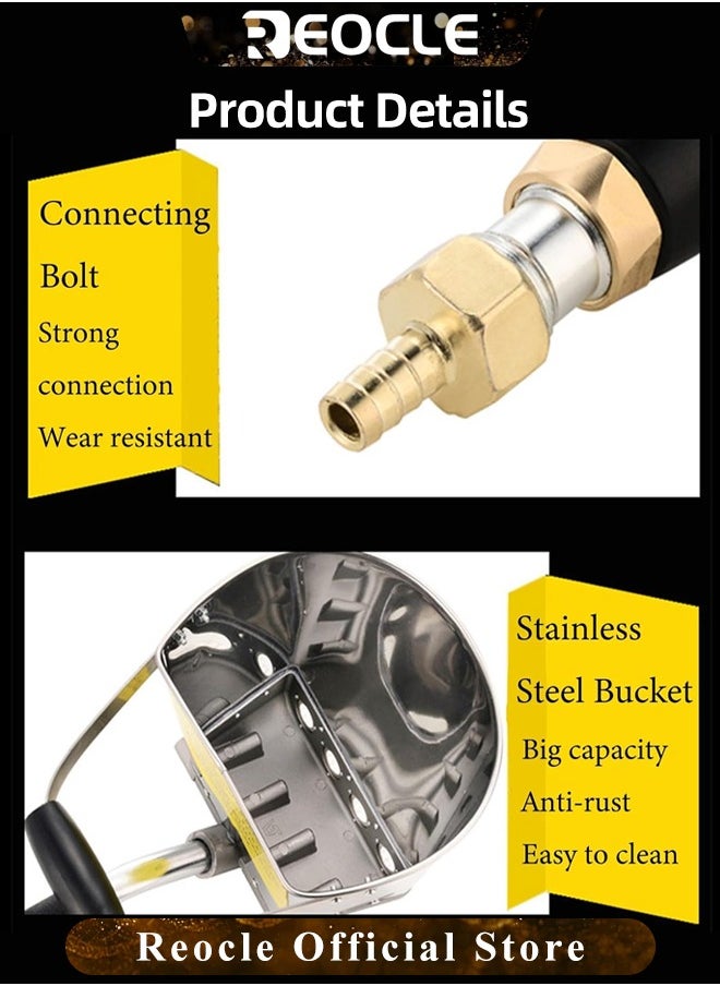 REOCLE - Stucco Sprayer with 4 Jet Pneumatic Cement Stucco Sprayer Gun Plaster Mortar Automatic Air Painting Tool for Painting Wall & Ceilings - Image 1