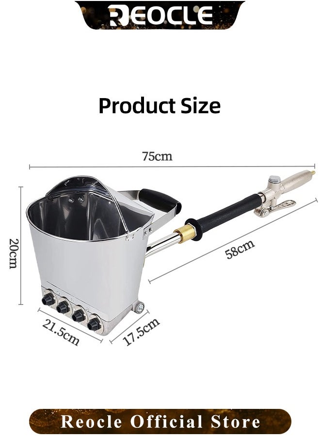 REOCLE - Stucco Sprayer with 4 Jet Pneumatic Cement Stucco Sprayer Gun Plaster Mortar Automatic Air Painting Tool for Painting Wall & Ceilings - Image 1