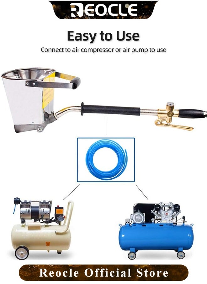 REOCLE - Stucco Sprayer with 4 Jet Pneumatic Cement Stucco Sprayer Gun Plaster Mortar Automatic Air Painting Tool for Painting Wall & Ceilings - Image 1