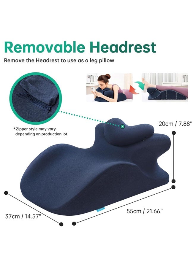 DUNISO Ergonomic Face Down Pillow for Sleeping,Adjustable Height Prone Position Pillow,Memory Foam Pillow for Stomach Sleeper,Back Pain Relief Incline Cushion，Soft and Comfortable,for Relieve Back Pain,Read，Dark Blue - Image 5