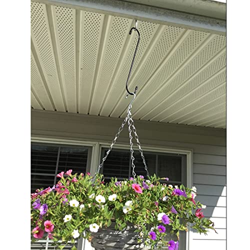 Lchkrep Plant Hooks 6 Pack 10 inch Black,Large Plant Hanger S Hook Garden Hooks for Plants, Hanging Baskets,Flower, Pergola,Garden,Patio,Kitchen,Indoor Outdoor Uses (Black-10inch) - Image 2