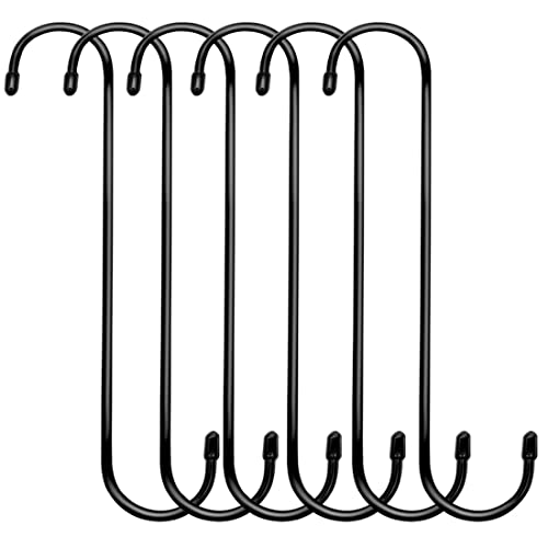 Lchkrep Plant Hooks 6 Pack 10 inch Black,Large Plant Hanger S Hook Garden Hooks for Plants, Hanging Baskets,Flower, Pergola,Garden,Patio,Kitchen,Indoor Outdoor Uses (Black-10inch) - Image 1