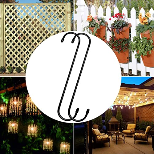 Lchkrep Plant Hooks 6 Pack 10 inch Black,Large Plant Hanger S Hook Garden Hooks for Plants, Hanging Baskets,Flower, Pergola,Garden,Patio,Kitchen,Indoor Outdoor Uses (Black-10inch) - Image 4