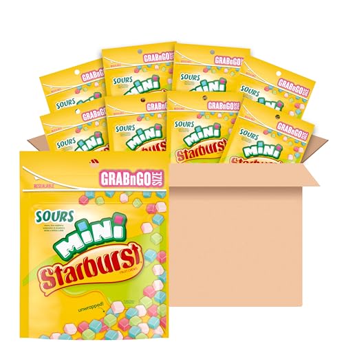 STARBURST Fruit Chews  Mini Sours 8oz Pack of 8  Mini Candy Sour Candy Bulk - Image 1