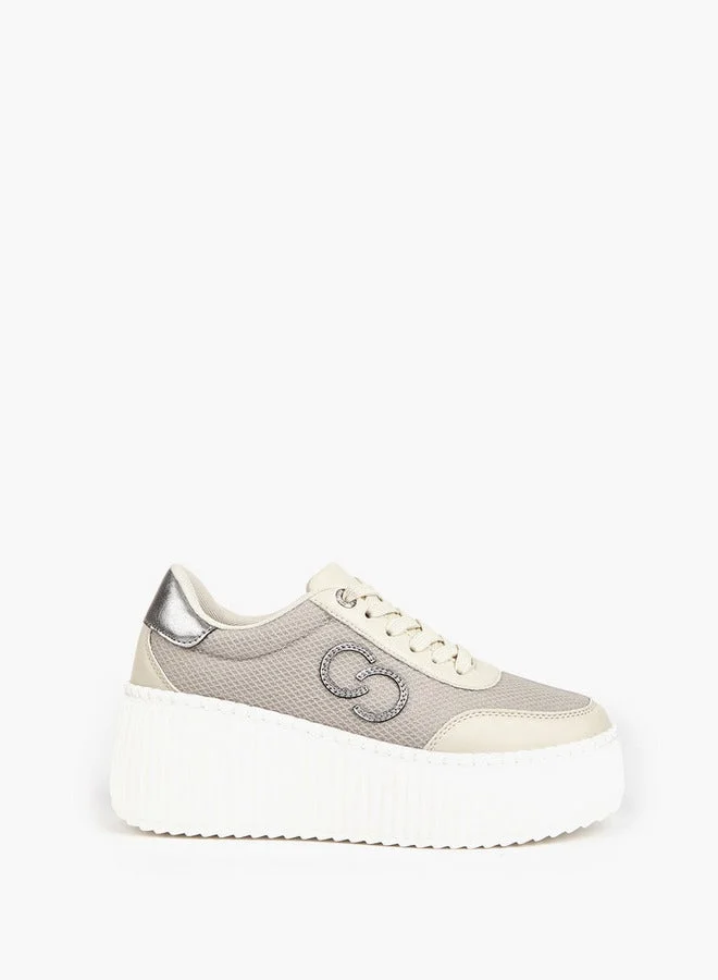 سيليست Women's Logo Applique Lace-Up Sneakers