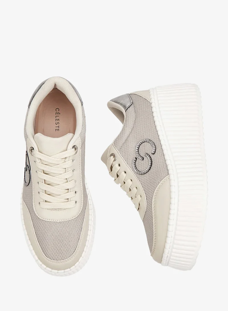 سيليست Women's Logo Applique Lace-Up Sneakers