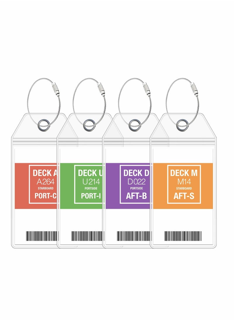 Y&D Cruise Luggage Tag, ID Badge with Zip Seal & Steel Loops for Carnival Cruise, Clear Tags  - Image 1