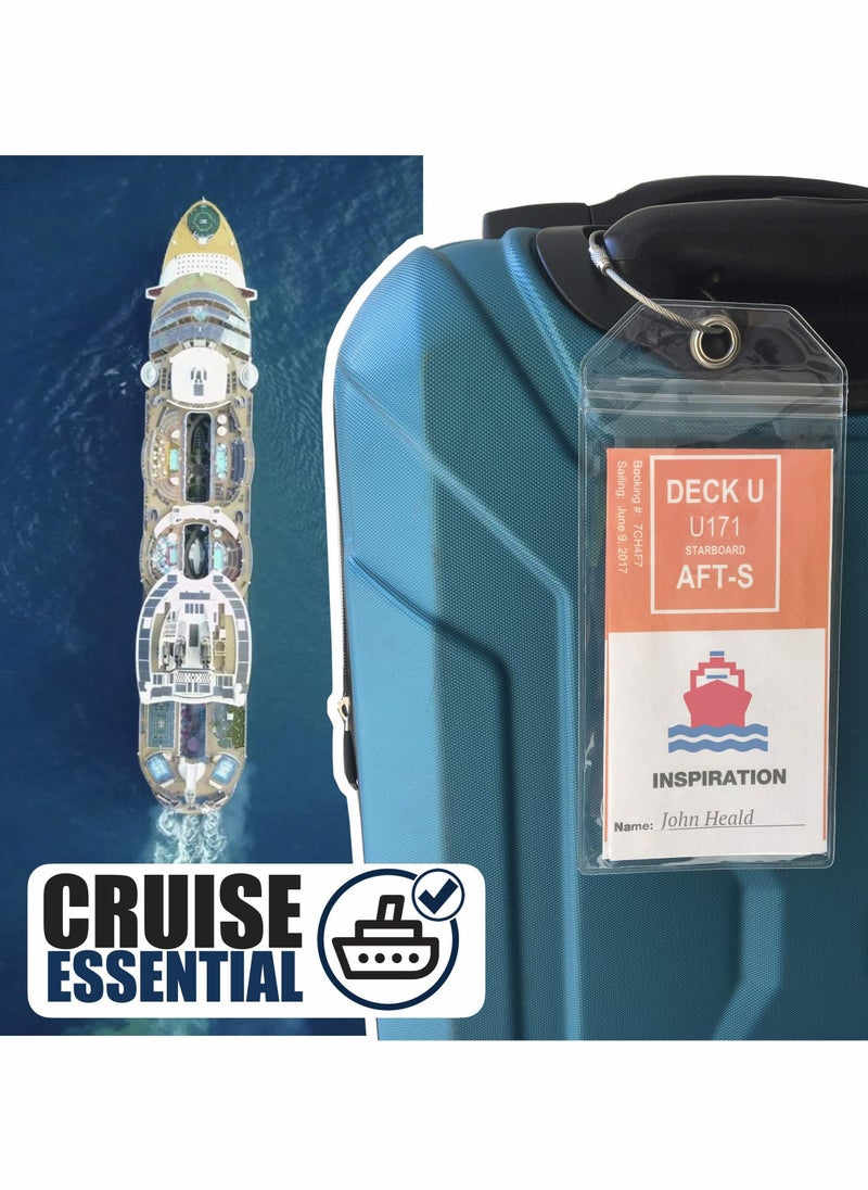 Y&D Cruise Luggage Tag, ID Badge with Zip Seal & Steel Loops for Carnival Cruise, Clear Tags  - Image 2
