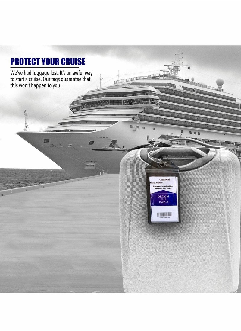 Y&D Cruise Luggage Tag, ID Badge with Zip Seal & Steel Loops for Carnival Cruise, Clear Tags  - Image 4