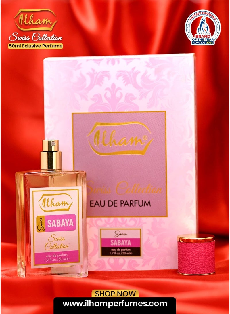 عطور إلهام  سويس سابايا (50مل+5مل) 10٪ إضافي – 55 مل إدو برفيوم للنساء - Image 1
