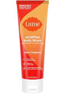 Lume Lomi Citrus Body Wash - 24 Hour Odor Control - Removes Better Than Soap - Moisturizing Formula - SLS or Paraben Free - OB/GYN Developer - 8.5 oz Clean Tangerine  - Image 1