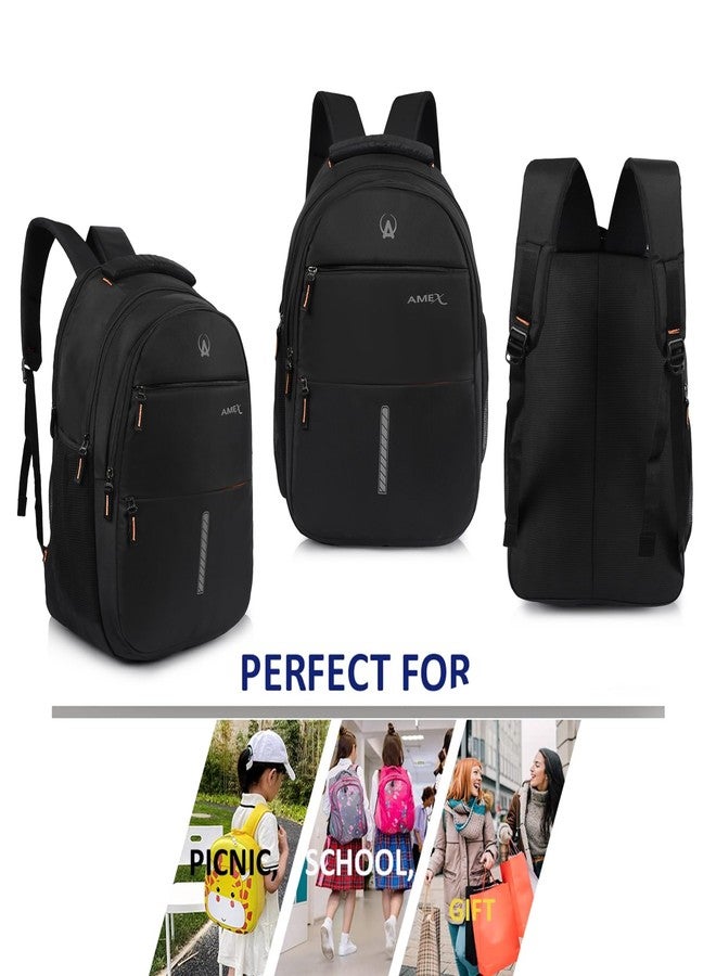 AMEX Elegant and Durable Backpack Organized Interior with Multiple Pockets Ergonomic Adjustable Straps for Comfort. (Black) - Image 4