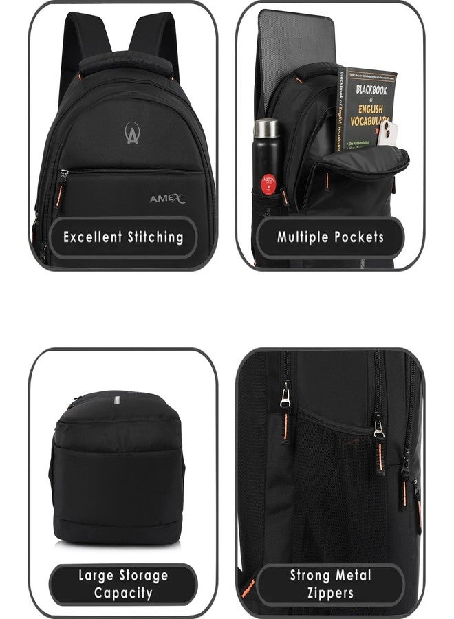 AMEX Elegant and Durable Backpack Organized Interior with Multiple Pockets Ergonomic Adjustable Straps for Comfort. (Black) - Image 3