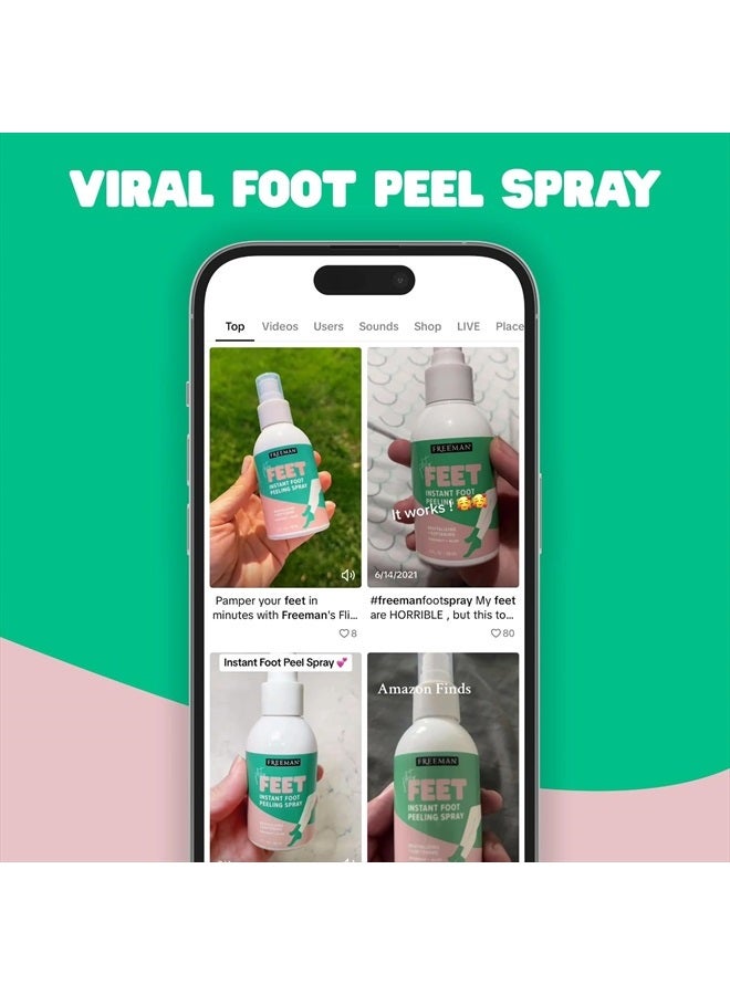 Freeman Flirty Feet Instant Foot Peeling Spray, Exfoliating Foot Mask For Summer, Moisturizing & Smooth Dry, Cracked Heels, Remove Dead Skin Quickly, Cruelty-Free & Vegan, 4 fl.oz./ 118 ml Bottle - Image 2