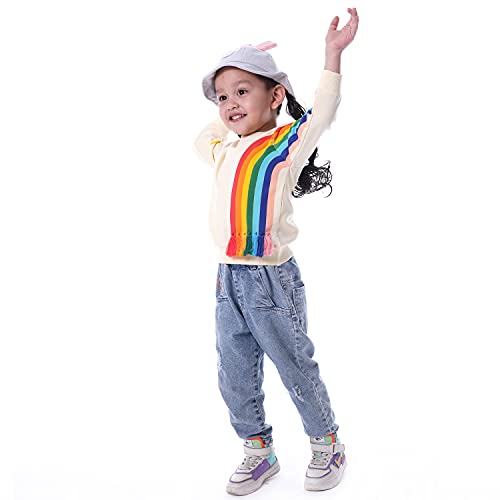 BINIDUCKLING Baby Crew Neck Rainbow Sweatshirt Girls 18 Months - Image 5