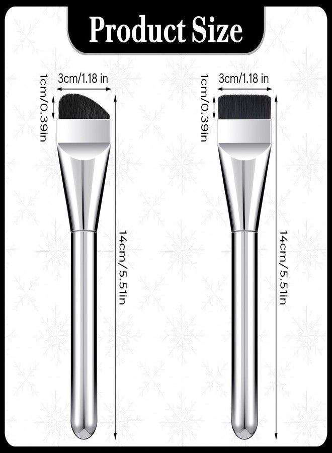 oruola فرشاة مكياج أورولا قطعتين، فرشاة كريم أساس مسطحة، فرش مكياج كورية لمزج كريم الأساس السائل، فرش مزج بشعيرات سوداء ناعمة فضية - Image 3