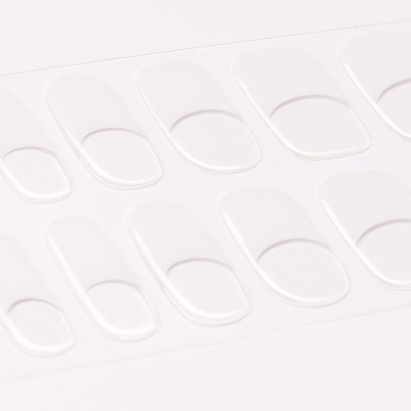DANNI & TONI Semi Cured Gel Nail Strips Classic French (Crystal Frost) Sheer French Gel Nail Stickers with White Tips Glossy Nail Polish Wraps 28 Stickers - Image 2